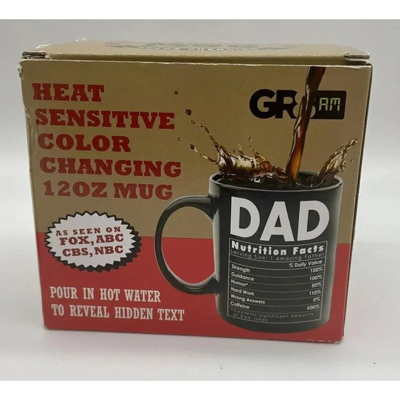 Heat Changing Worlds Best Dad Mug. 12oz Dad Nutrition Facts Funny Coffee Mug - Picture 9 of 12